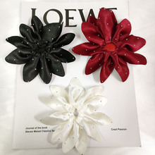 韩系饰品初秋缎面布点钻花瓣diy手作发圈手腕服饰辅料配件发饰