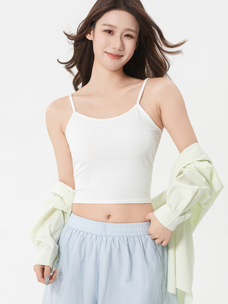 Modal 2024 Summer Ribbed Camisole for Women, Slim Fit, Flattering, Versatile, Sleeveless, Thin Base Layer Top