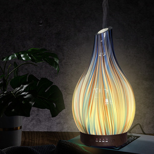 Creative led glass stripe colorful gradient aromatherapy machine glass aromatherapy lamp humidifier hotel diffuser