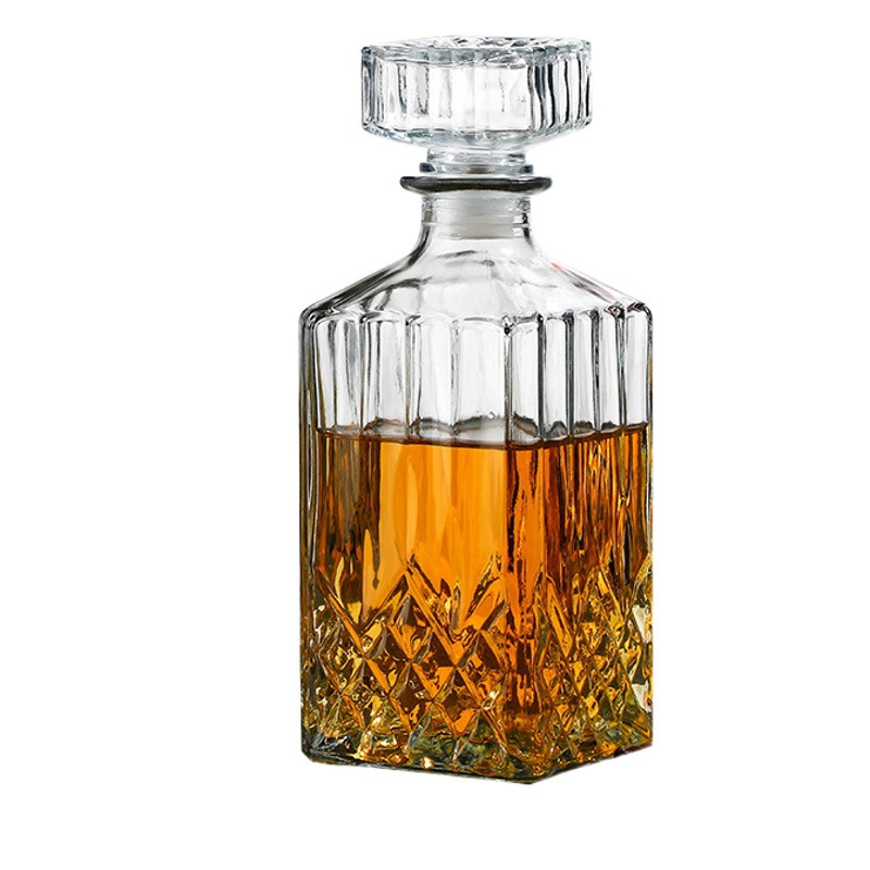 Botella de vidrio estilo europeo para vino o whisky – transparente, sellada y reutilizable