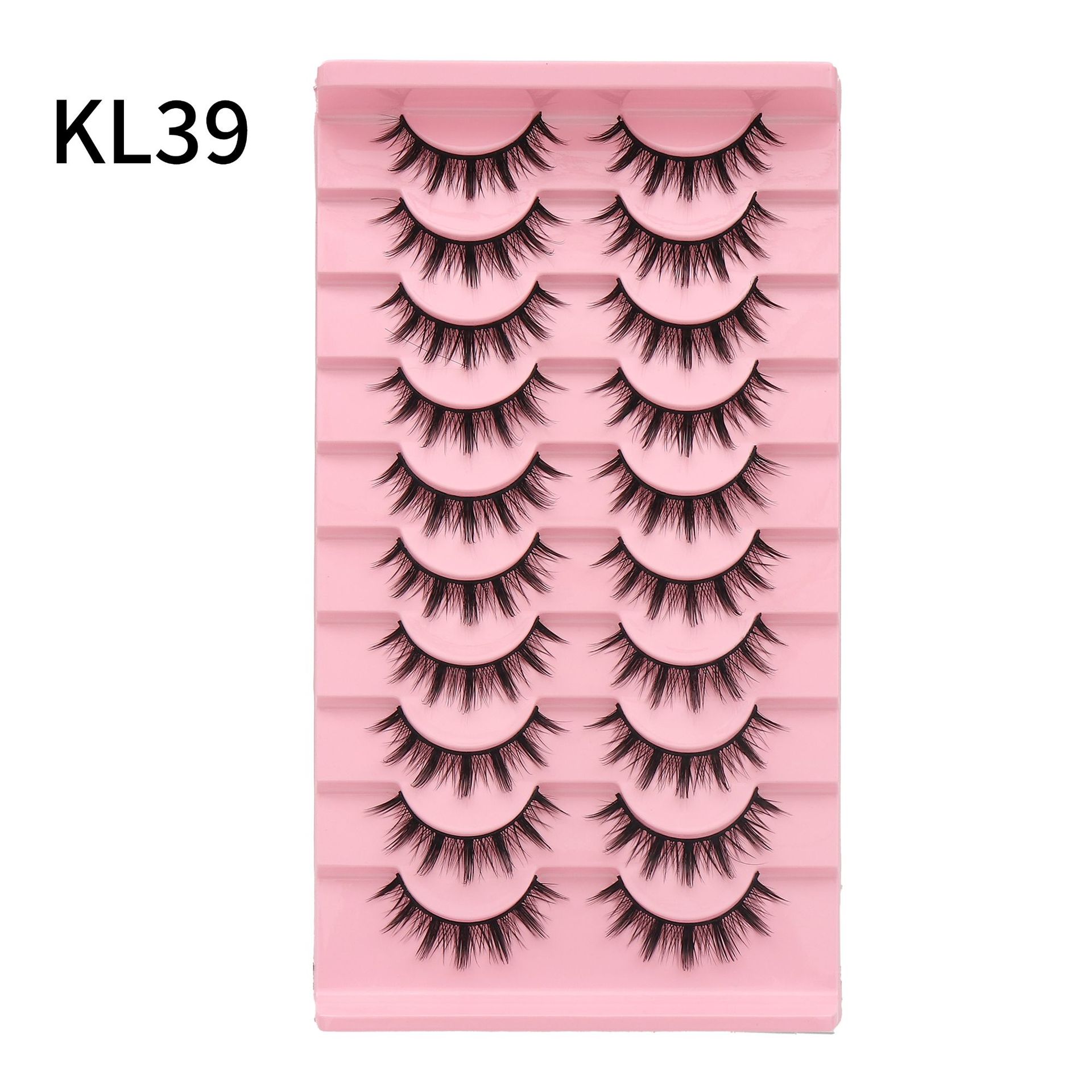 En stock una caja de 10 pares 009 pequeño diablo pestañas falsas natural multi-nivel 3D tridimensional pestañas fábrica al por mayor