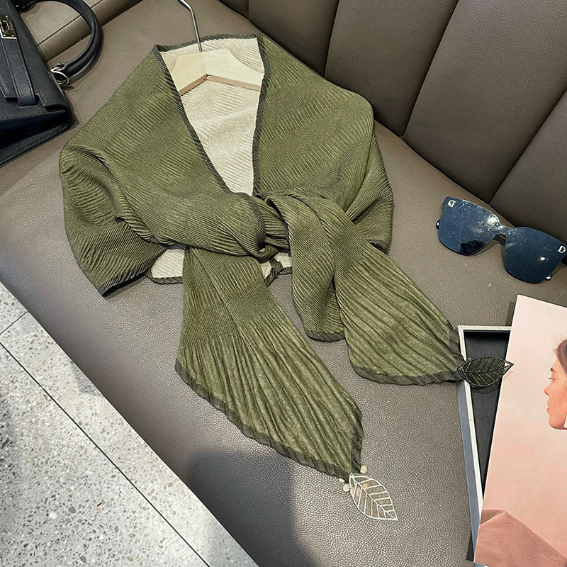 Sopa para mujeres otoño y invierno nuevo colgante de doble color de moda multifuncional bufandas de columna cervical calentamiento bufandas de seda