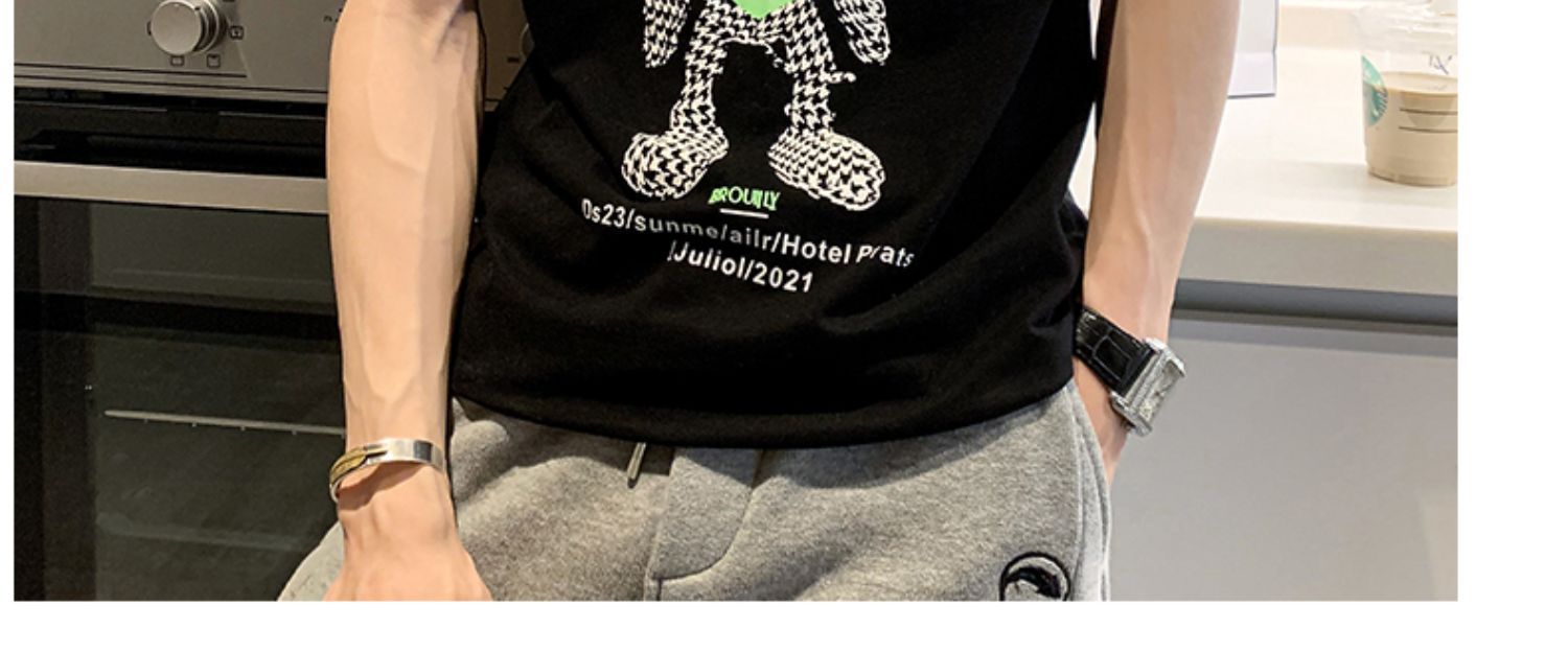 2023 neue männer T-shirt Kurzarm Mode Marke Mode Vielseitig INS Super Feuer Halbe Hülse Sommer Dünne Druck Top_voghion.com