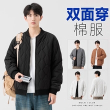 冬季双面穿立领棉服外套男潮牌宽松夹克情侣大码面包服休闲棒球衣