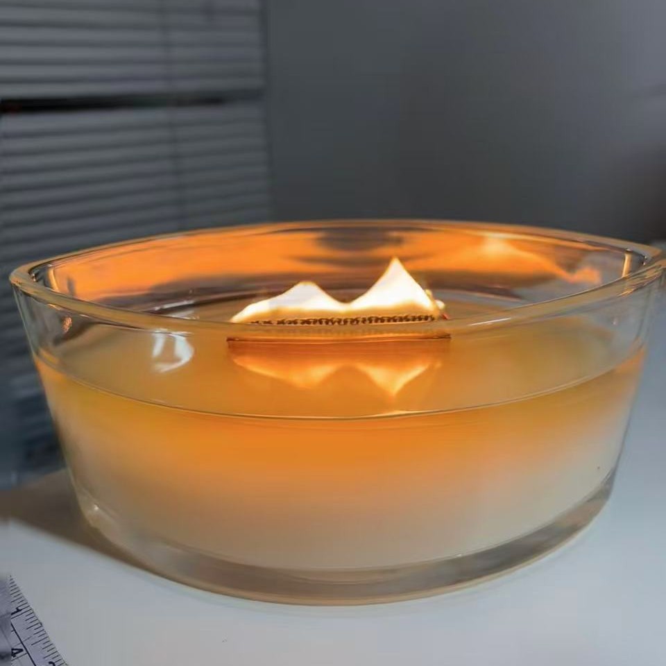 Aromaterapia en forma de barco Vela transparente Vela engrosada Vela Vela vacía Vaso de vidrio Contenedor grande simple Spot