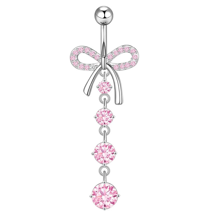 Set, physiological belly button piercing stainless steel with zircon, Amazon, (Physicals)