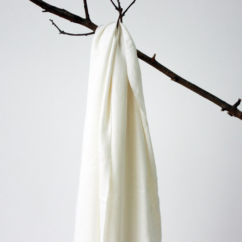 Pure White Mori Women's Long Solid Color Cotton Modal Scarf Tie-Dye Shawl Plant Dye Blue Dye Suitable