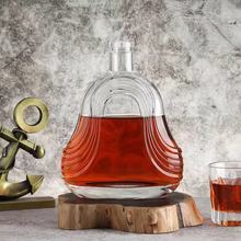 厂家批发晶白酒瓶雕花葡萄酒厚底700ml酒瓶威士忌水晶瓶玻璃瓶