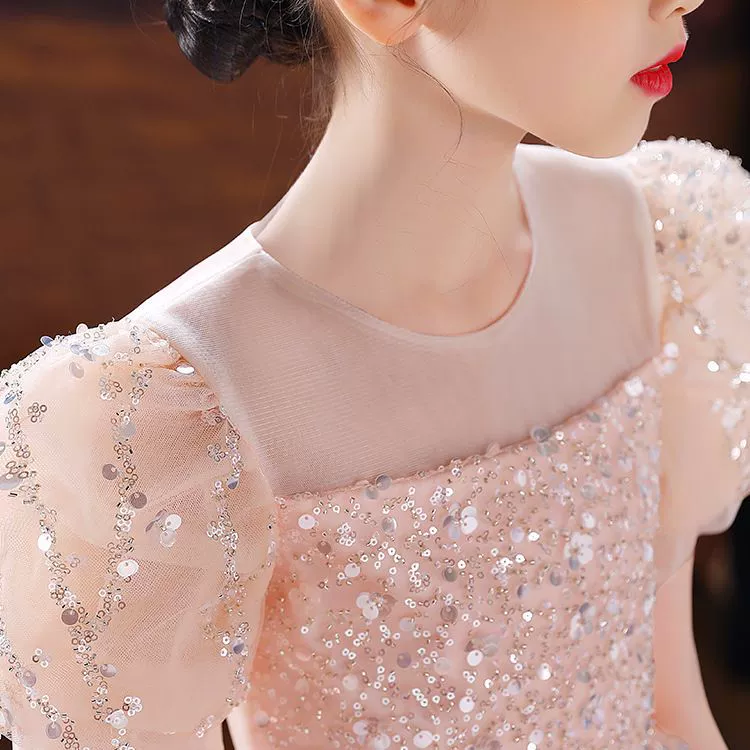 Летнее платье для девочки-цветок, ноготь с sequins, костюм для выступления на фортепиано, вечернее платье, подарок на день рождения