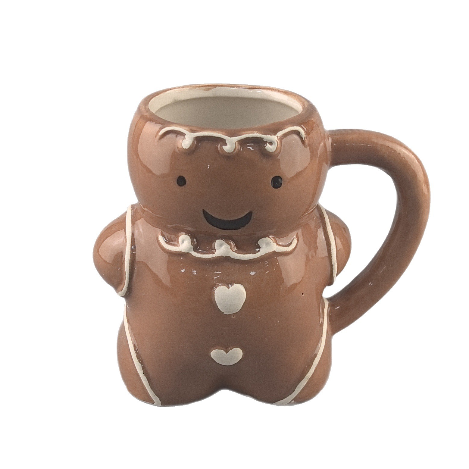 Spot Navidad Cerámica linda de dibujos animados Gingerbread Man Creative Taza de Navidad de alto valor Taza de café con leche