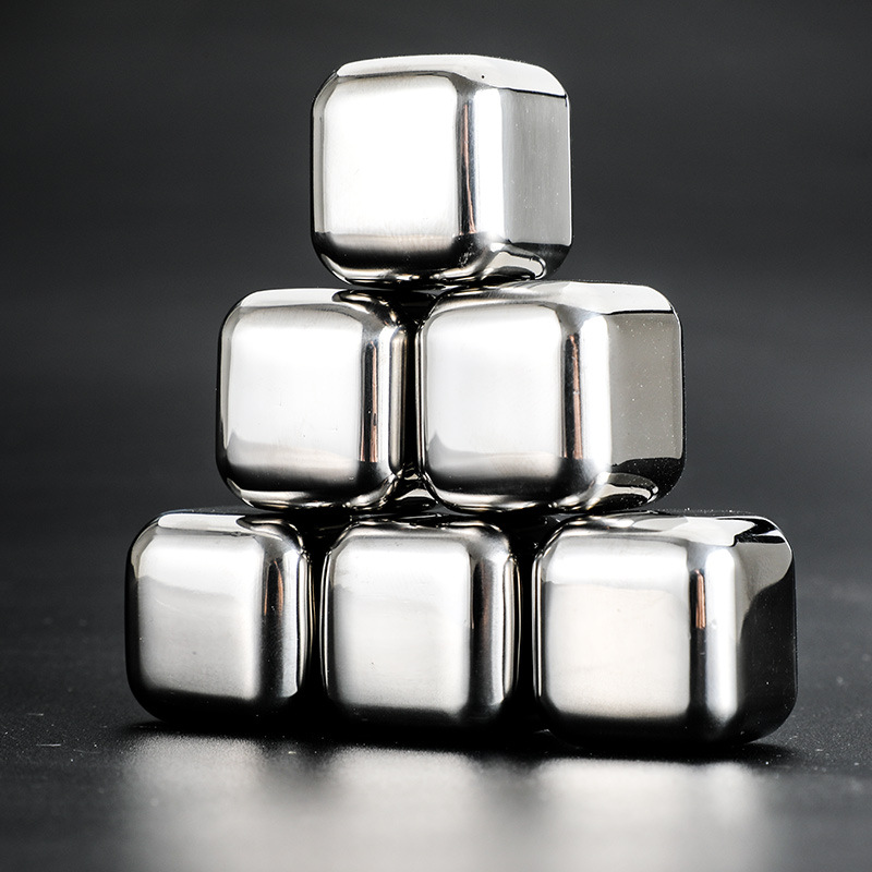304 stainless steel ice cubes for home use, quick-freezing ice cubes for red wine and beverages, whiskey barware, reusable metal ice stones