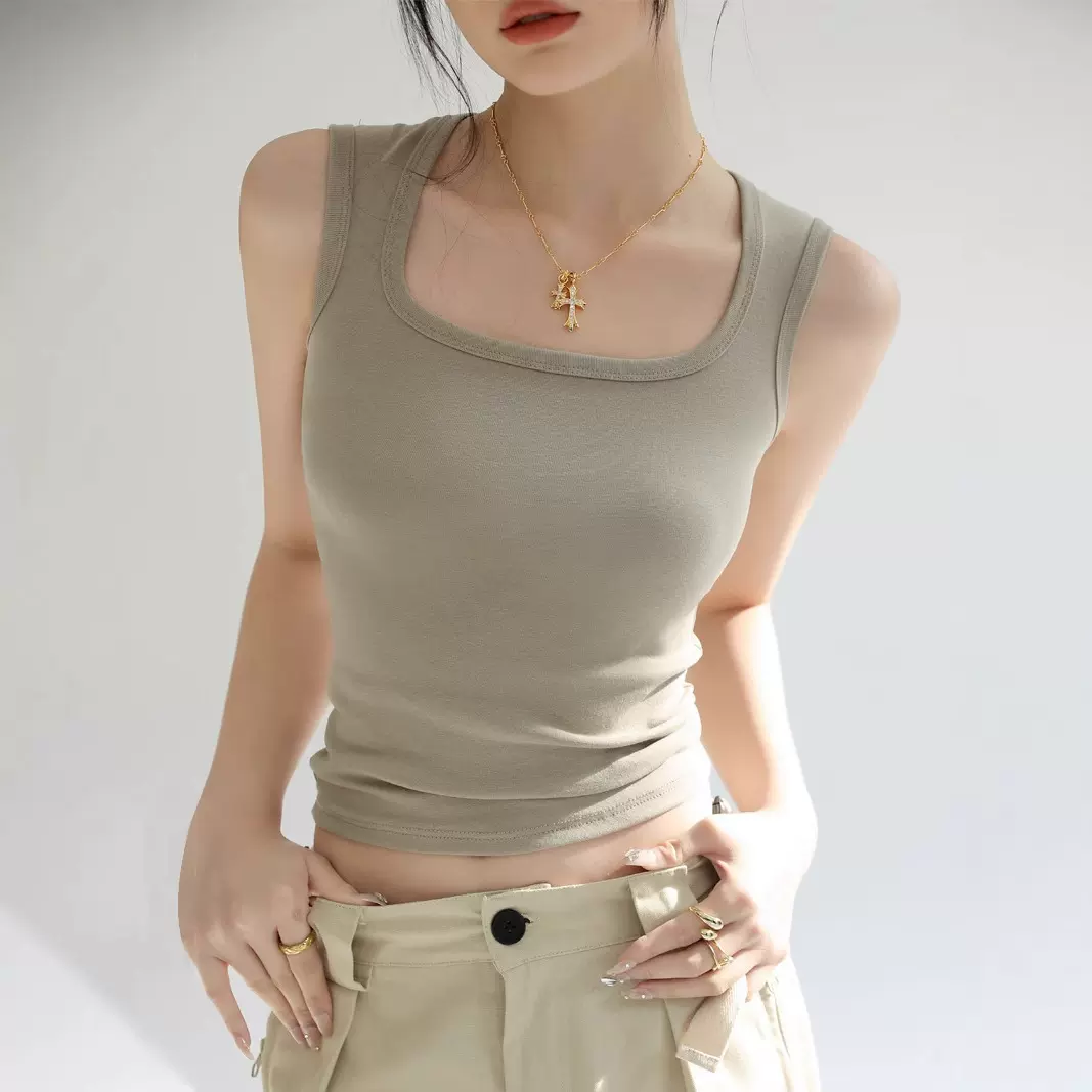 纯棉小背心女吊带外穿春夏白色内搭修身显瘦针织新款女装打底上衣