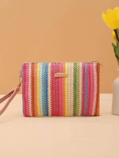 Fashionable rainbow shoulder bag, summer small clutch bag, fresh wallet, internet celebrity, 2023, western style