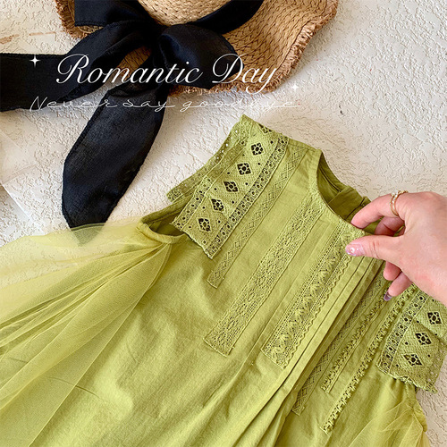 Korean style children's clothing girls dress summer 2024 new style foreign style children's temperament long dress little girl princess dress