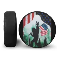 Чехол для запасного колеса автомобиля Ретро Bigfoot тема исследования узор крышка шины защитный чехол Ветрозащитный чехол для дождевой шины Универсальный