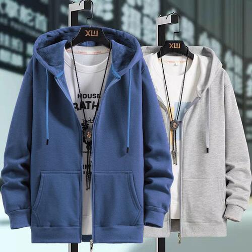 Factory Direct Wholesale Spring and Autumn Men's Hooded Sweatshirt Zipper Jacket Trendy Fashion Versatile Wide