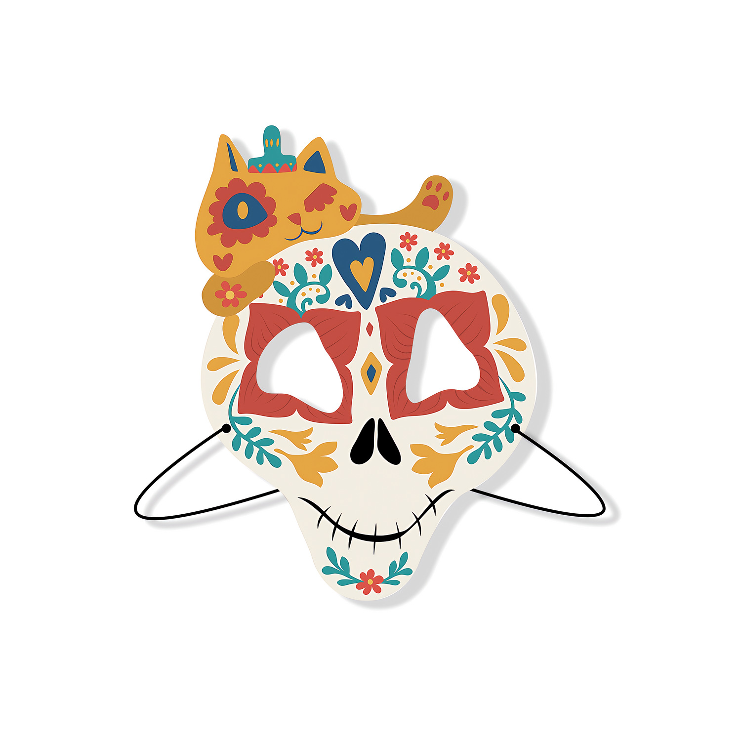 Halloween blanco máscara de cartón kindergarten hecho a mano DIY material creativo dibujos animados niños mascarada apoyos