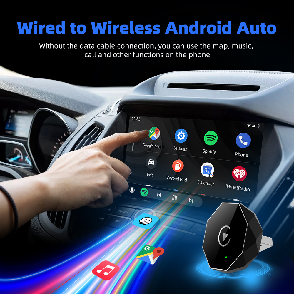 Car Onboard Interconnect Box Support Wireless CarPlay 2-in-1 Plug and Play Adapter