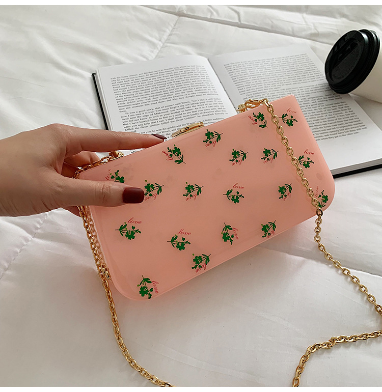 New Fashion Transparent Arcylic Printing One-shoulder Messenger Small Square Clutch Bag Wholesale Nihaojewelry display picture 12