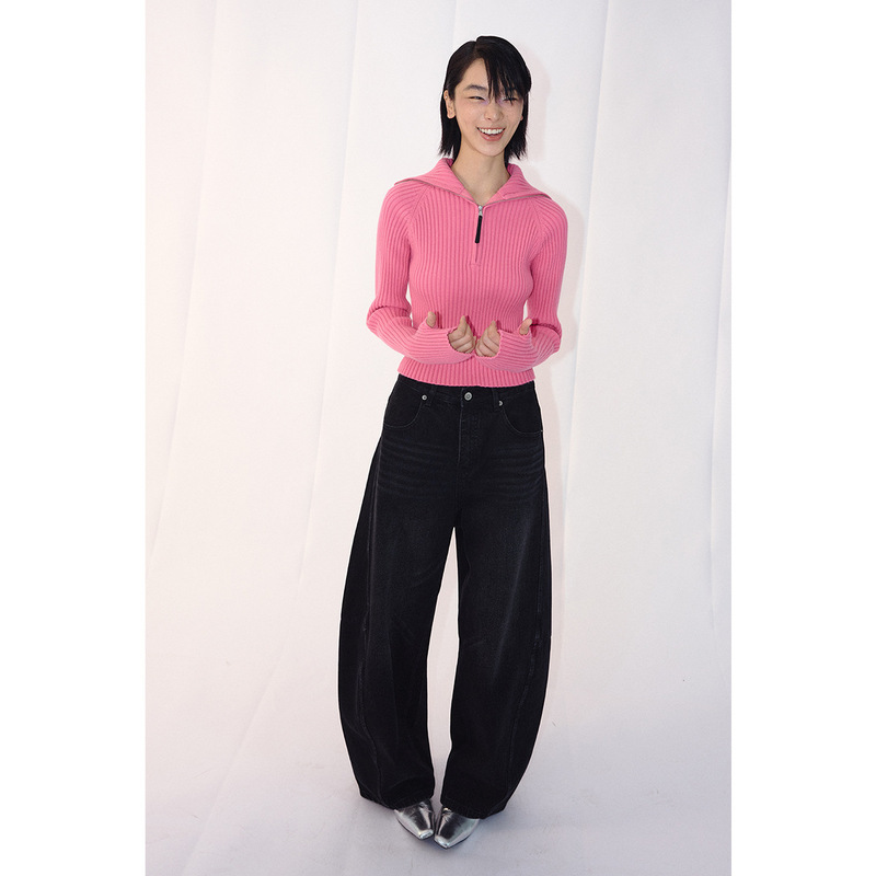 [Time] New Full Wool Zipper Turtleneck V7957