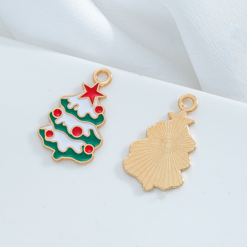 クリスマスシリーズDIY祭りアクセサリーアクセサリーシングル吊り上げサンタ手ロープツリーペンダント雪花ギフトボックスペンダント|undefined