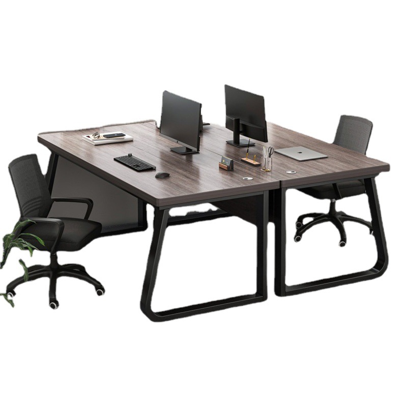 Personal de escritorio de oficina y silla combinación de cuatro o seis personas de escritorio de la computadora de oficina muebles de la estación moderna minimalista titular de la tarjeta de pantalla