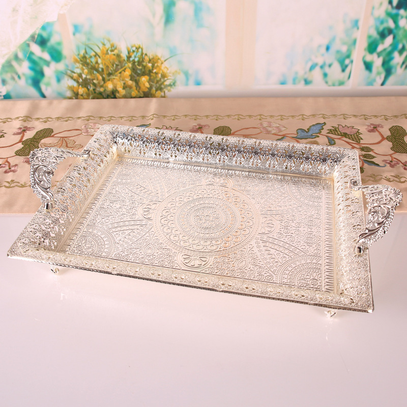 European-style fashion fruit plate home tray living room Hotel KTV fruit plate iron snack storage crafts European-style fashion fruit plate home tray living room Hotel KTV fruit plate iron snack storage crafts