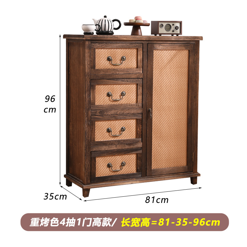 G932 ratán-4 dibujo 1 puerta B alto (81*35*96CM)