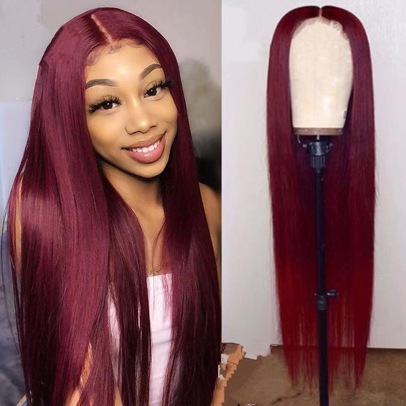 Parrucca sintetica lunga lace front con riga centrale ondulata_voghion.com