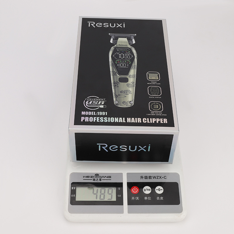 Barbero eléctrico doméstico de alta potencia de metalurgia en polvo para hombres, tijeras eléctricas de empuje profesionales, velocidad ajustable