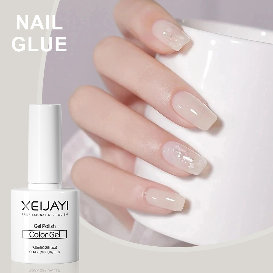 Nail Polish glue nude color ice transparent glue New Internet celebrity popular color jelly nude pink nail phototherapy glue for nail salon