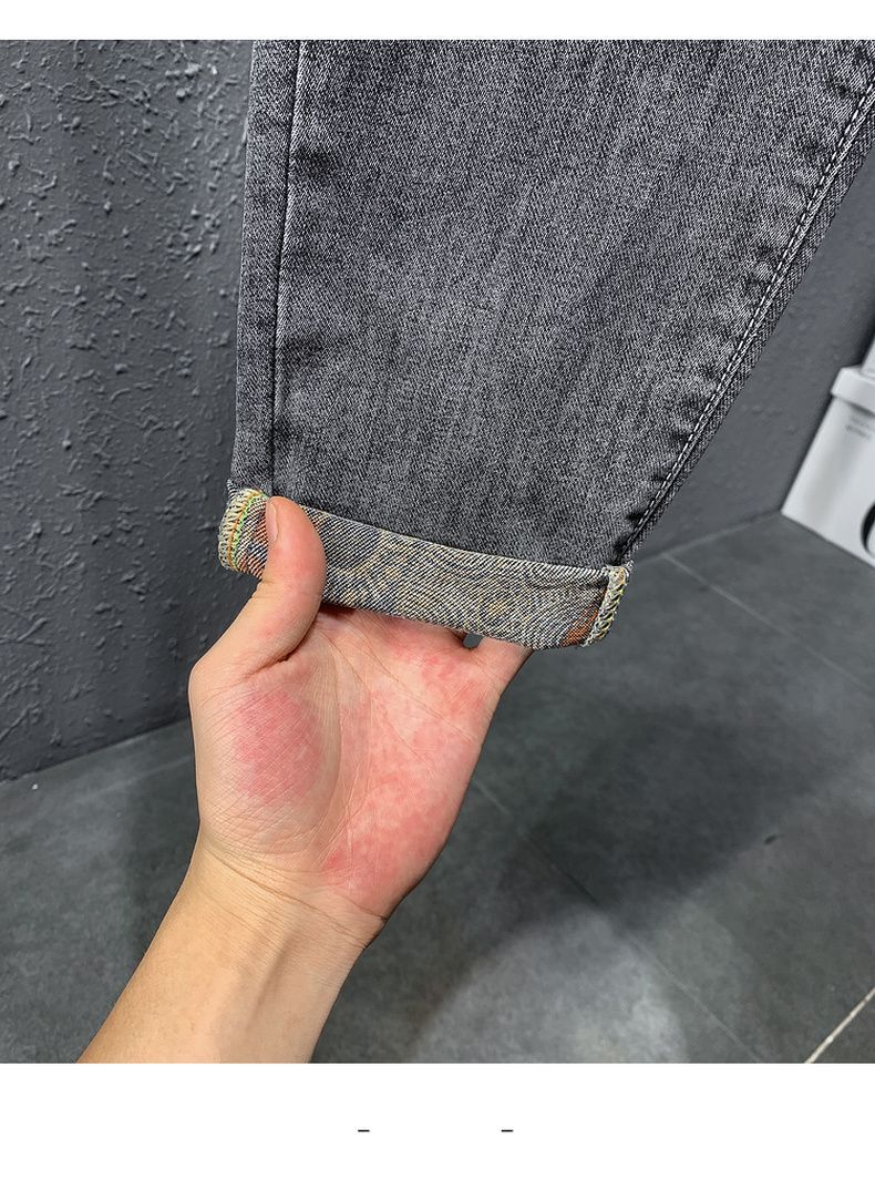 Jean droit et ample pour hommes, pantalon Long, tendance, haut de gamme, élastique, décontracté, nouvelle collection automne_voghion.com