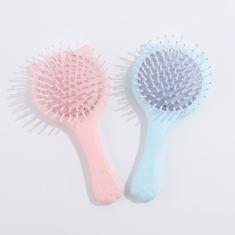 Cute cartoon mirror, soft heel, handheld massager, adds volume