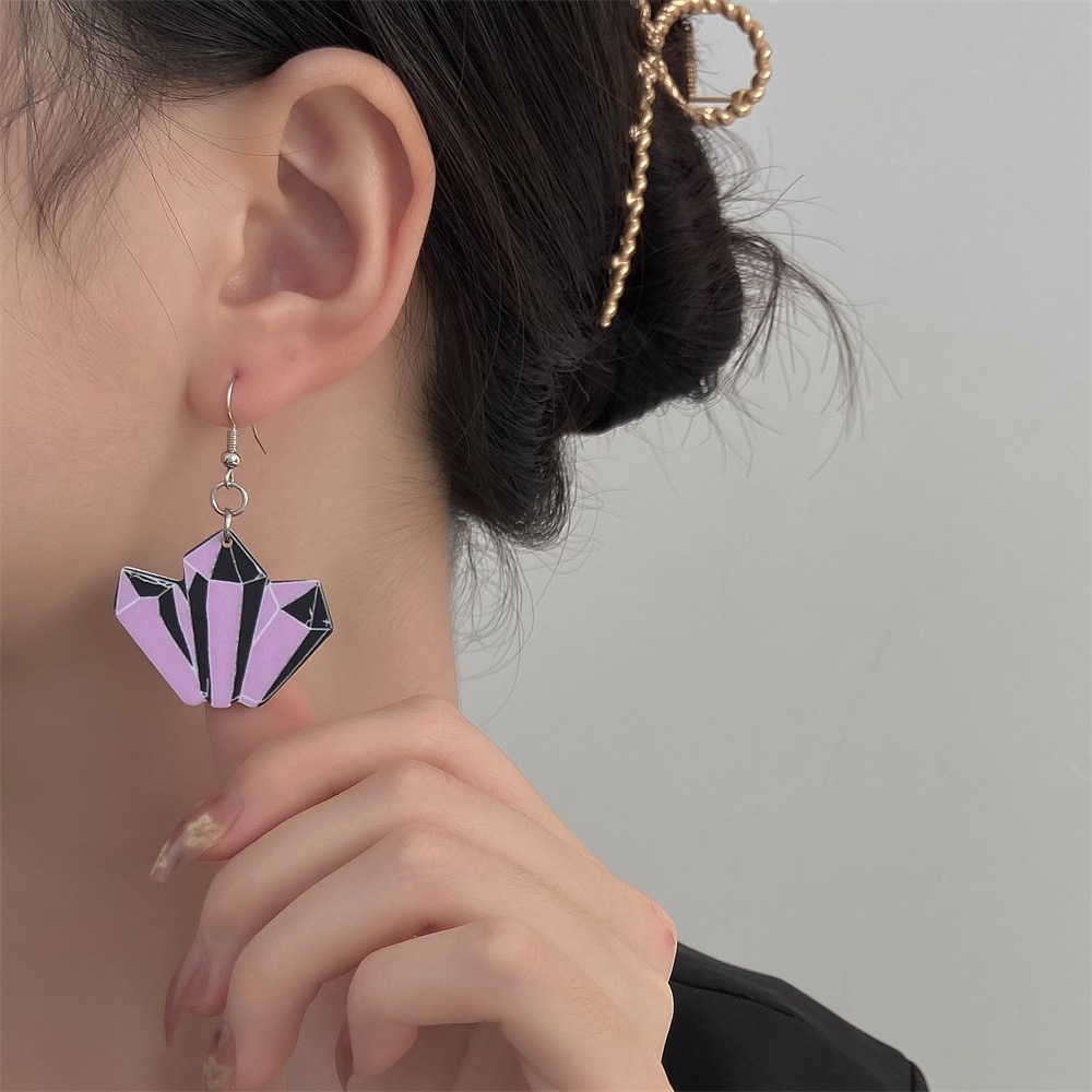 New Halloween Earring Series Bat Skull Acrylic Stud Trendy Women Dark Personality Unique Earrings_voghion.com