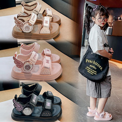 Children's Winged Button Sandals 2025 Spring Summer New Arrival Hollow Sandals Fashion Toe-Show Shoes