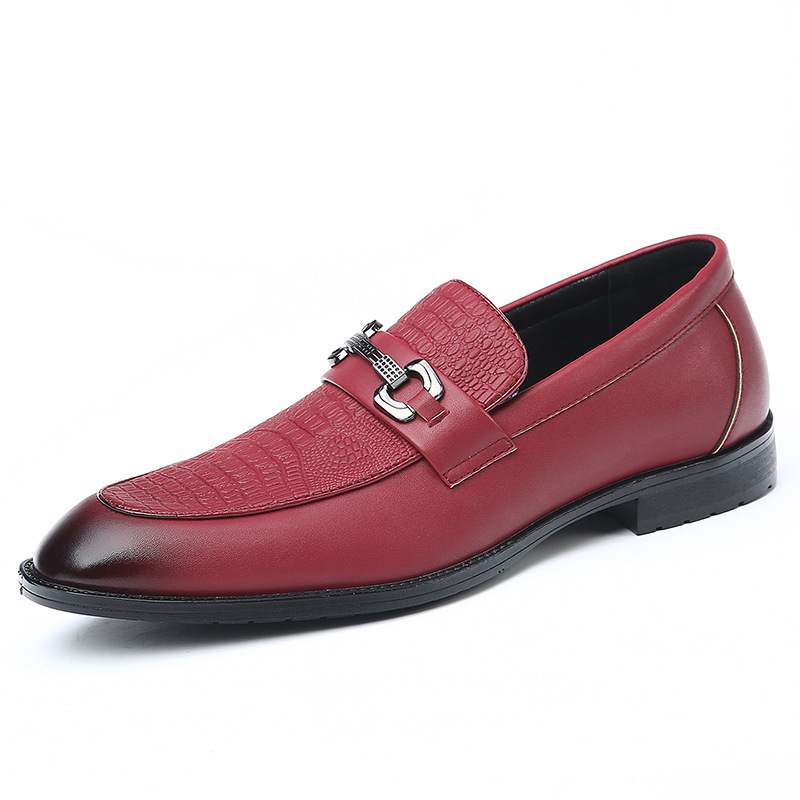 Large Size Autumn Embossed Crocodile Pattern Cowhide Shoes for Men, Korean Style Men's Breathable Business Formal Casual Loafers Large Size Autumn Embossed Crocodile Pattern Cowhide Shoes for Men, Korean Style Men's Breathable Business Formal Casual Loafers