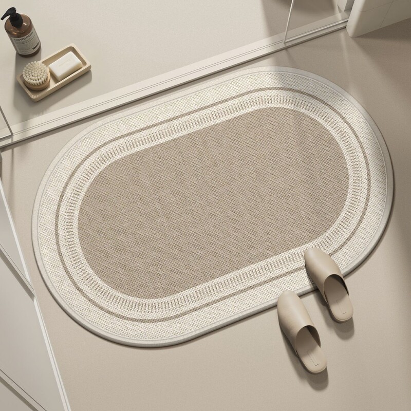 Modern Minimalist Style Diatomaceous Earth Floor Mat for Bathroom Entrance, Water-Absorbent, Non-Slip, Quick-Drying, Easy-Care Door Mat Modern Minimalist Style Diatomaceous Earth Floor Mat for Bathroom Entrance, Water-Absorbent, Non-Slip, Quick-Drying, Easy-Care Door Mat