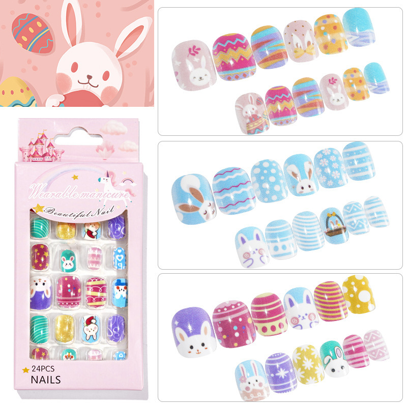 Nail Wearing Nail Cute Easter Children's Nail Wearing Nail Patch Fake Nail Finished Nail