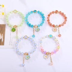 花のブレスレットins手作りデザイン爆花水晶手串韓女子学生の個性的な親友カップルの手飾り小デイジー