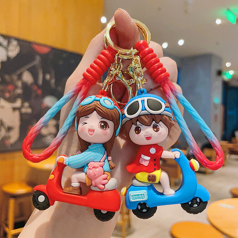Cute Cartoon Electric Car Keychain for Boys and Girls, Couple Keychain, Internet Celebrity Creative Car Keychain Pendant, Small Gift Cute Cartoon Electric Car Keychain for Boys and Girls, Couple Keychain, Internet Celebrity Creative Car Keychain Pendant, Small Gift