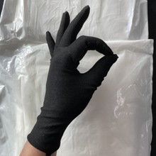 黑色手套珠宝导购纯棉礼仪工作展示男女全棉弹力薄款工作手套批发