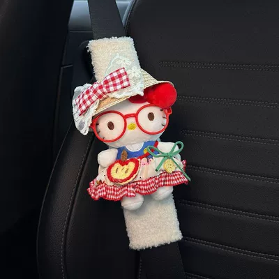 Seat belt shoulder pad, Car Hello Kitty Seatbelt - white-shoulder-pads-vacation-kt