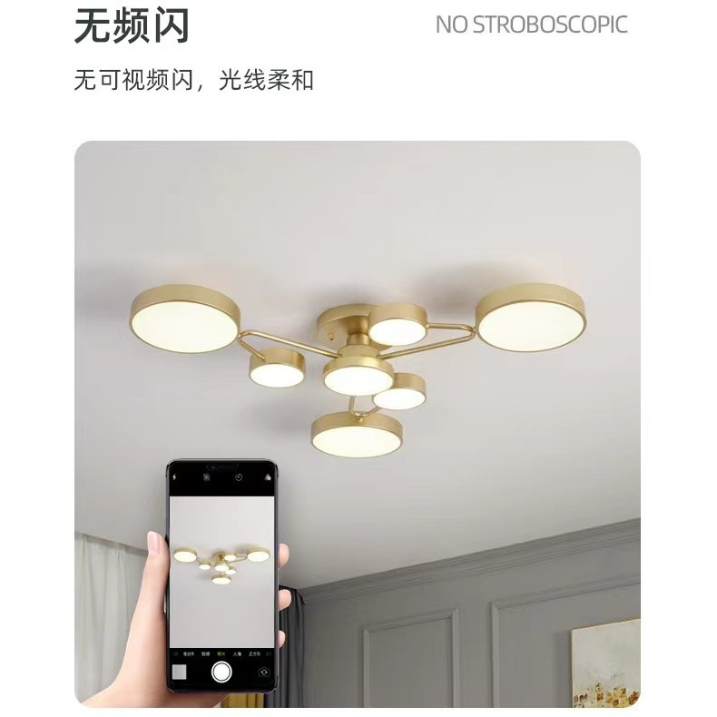 北欧リビングルームランプ LED シーリングランプ寝室ランプライト高級シンプルな音声スマートランプインターネット有名人ホームレストランランプ|undefined
