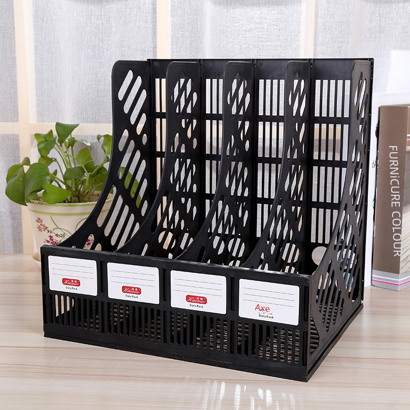 (2개) 사무용품 파일 랙 A4 데스크탑 스토리지 파일 바 문구 도매 플라스틱 두꺼운 파일 박스 파일 스토리지 랙