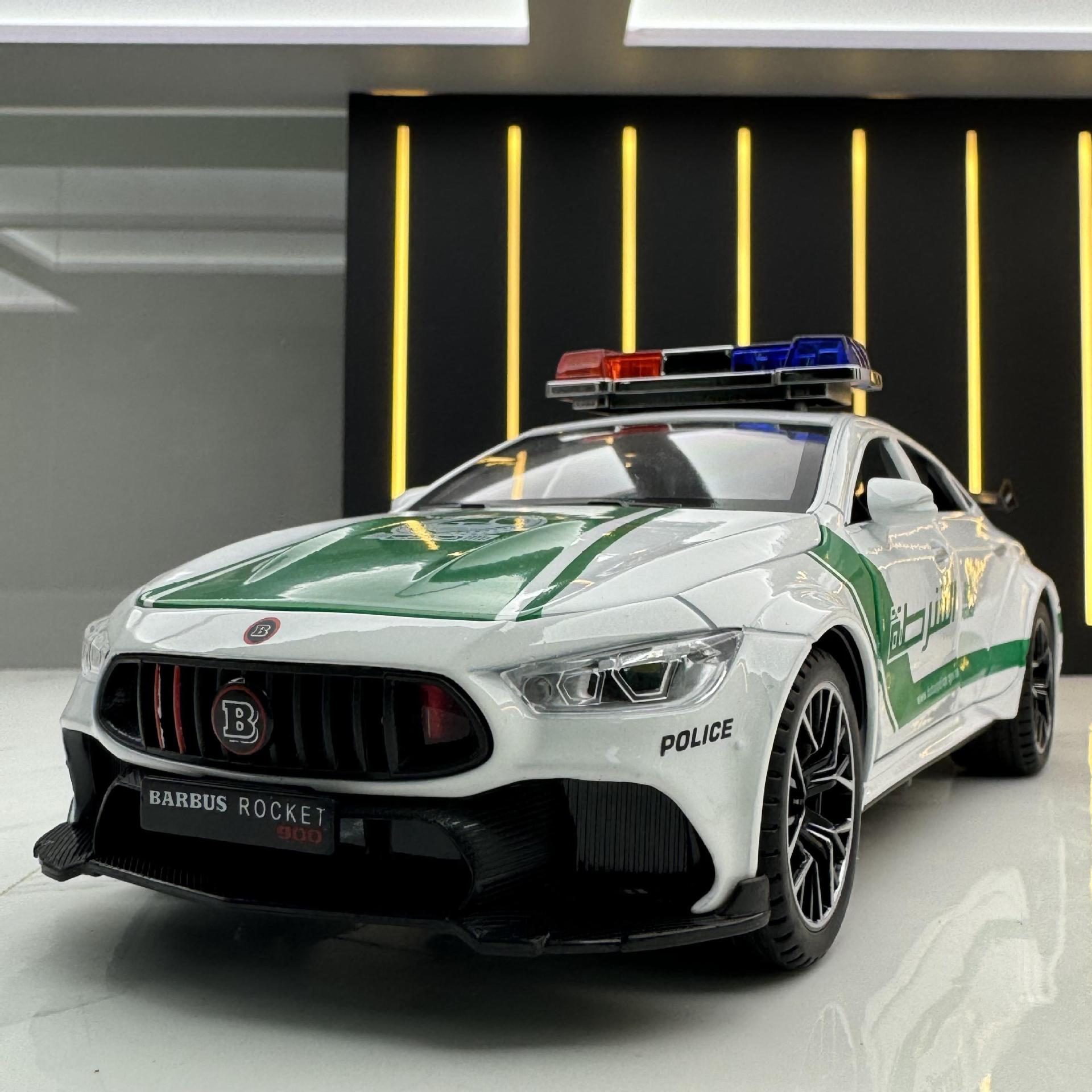 威麗合金車模1:24巴博斯中東版警車帶聲光玩具車音樂模型擺件收藏