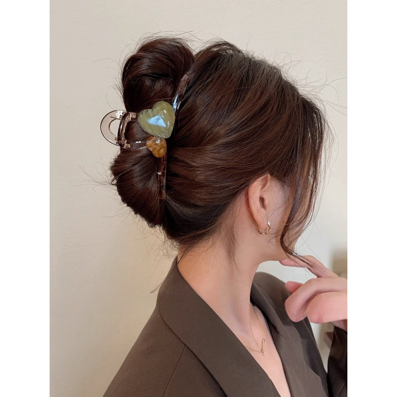 気質ゼリーカラーシャーククリップかわいいクリップヘッドバンドヘアアクセサリー女性の多用途ラブヘアクリップ後頭部ヘアグリッパー|undefined