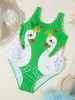 P05 Green and White Flamingo