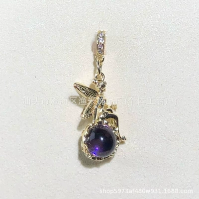 Necklace with Chinese Style Jewelry — Zərgərlik ara hissələri - golden-purple-elf-goddess