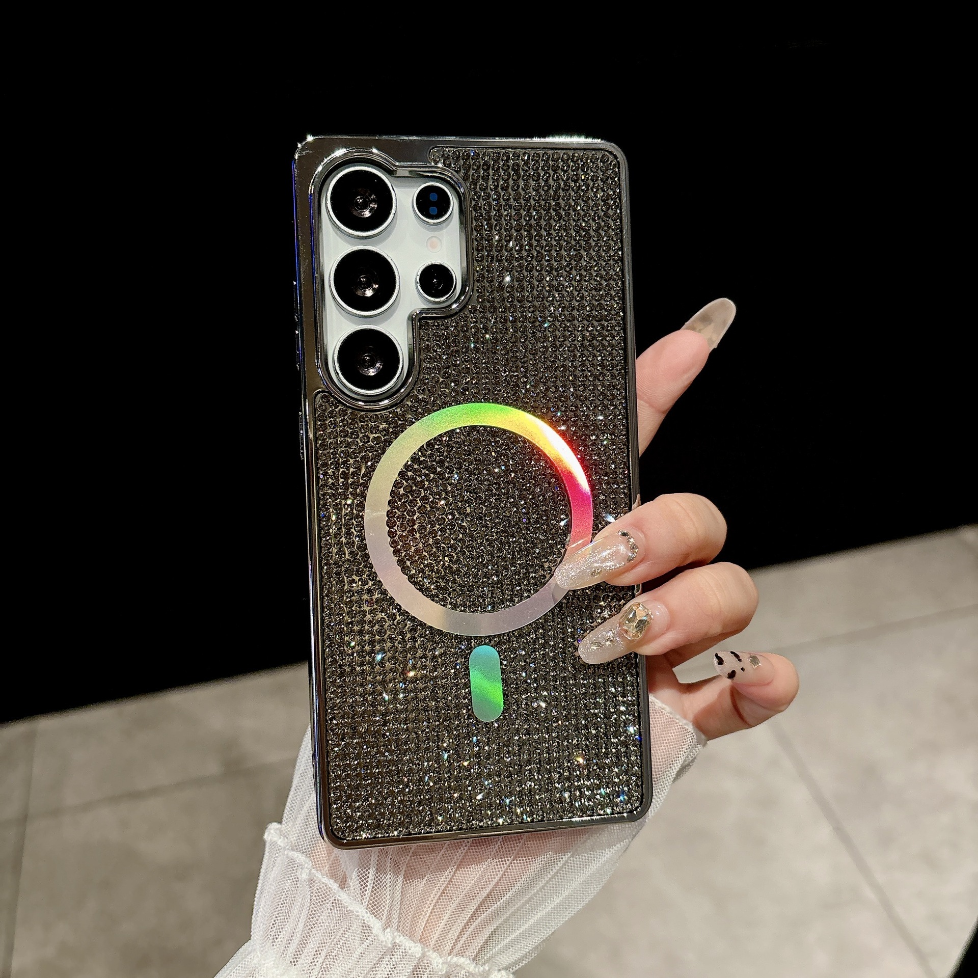 Coque De Protection Magnétique À Strass Pour Samsung S24 Ultra_voghion.com
