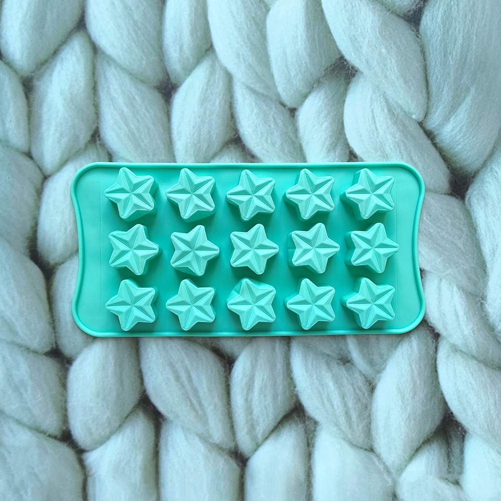 15 incluso estrella de chocolate de cinco puntas 531 molde de silicona molde de rejilla de hielo molde de pastel DIY galletas dulces pudín molde de horneado